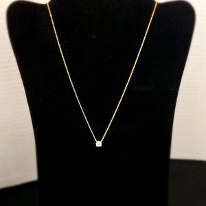 S925 14k GP necklace CZ stone 37+3cm